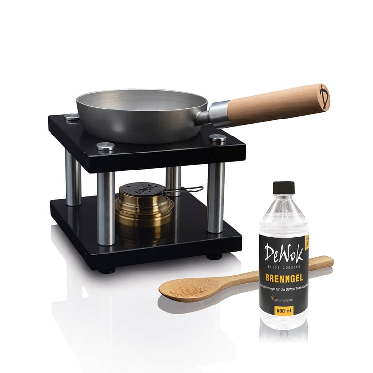 DeWok Tisch-Kochset für bis zu 2 Personen - Edelstahl/schwarz