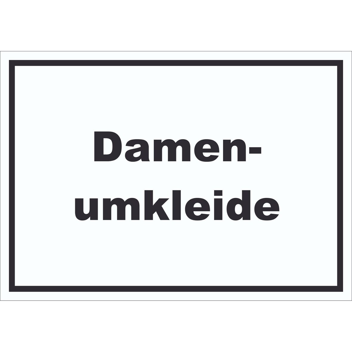 Damenumkleide Schild mit Text waagerecht A2 (420x594mm)