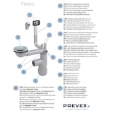 thumbnail of PREVEX Flexloc Siphon, platzsparend, universal, für die Küchenspüle | aus recyceltem Kunststoff und Edelstahl hergestellt