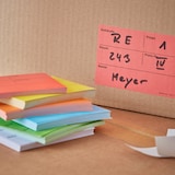 thumbnail of 250 x Umzugsetiketten (105 x 75 mm) orange selbstklebend Rückstandlos ablösbar Kartonaufkleber Sticker Umzugsaufkleber beschriften BB-Verpackungen