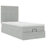 thumbnail of vidaXL Ottoman-Bett mit Matratzen Hellgrau 90x190 cm Samt