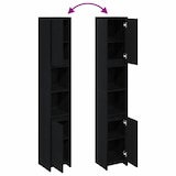 thumbnail of vidaXL Badkamerkast Zwart Eiken 30 x 30 x 183.5 cm Bewerkt hout