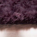 thumbnail of Hochflor Teppich Shaggy waschmaschinenwaschbar Einfarbig Schlafzimmer schmutzabweisend Lila Rund 90D | 100% Polyester | Florhöhe: 60 mm