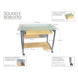 thumbnail of Mod. WHEEL Escritorio con ruedas Mesa para ordenador con tapa de cristal de Yelloo