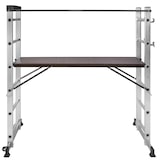 thumbnail of tectake scala multifunzionale in alluminio, ponteggio con ruote - argento - 401668