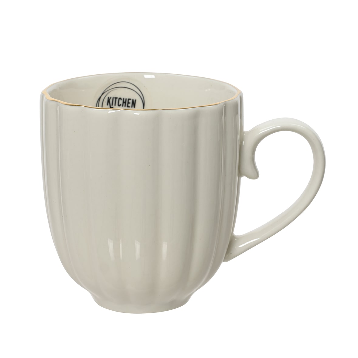 Tasse Porzellan 10cm Teetasse gerillt 400ml Henkel Porzellantasse Keramiktasse Teebecher Kaffeetasse Kaffeebecher Keramik Tassen Becher Geschirr Weiß