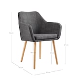thumbnail of SalesFever Armlehnstuhl | Bezug in Strukturstoff | Stuhlbeine Eichenholz | B 62 x T 60 x H 84 cm | dunkelgrau – natur