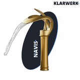thumbnail of NAVIS | Design Wasserfall Wasserhahn Bad Gold matt hohe Badarmatur|Elegante Premium Edelstahl Armatur Für hohe Waschbecken|Mischbatterie 2 Anschlüsse
