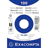 thumbnail of Exacompta - Réf. 10500SE - Carton de 40 Paquets 100 fiches sous film - bristol uni non perforé 74x105mm - Blanc