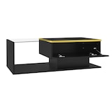 thumbnail of Couchtisch LED 16 Farben, modern, Hochglanz Schwarz, Glasplatte, mit Stauraum 100x50x32,5 cm, eleganter Wohnzimmertisch