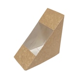 thumbnail of MONOUSO - Kraft Kartonnen Wrapper met Venster Driedubbele Sandwich 12,5x7,5x12,5cm (500 Stuks)