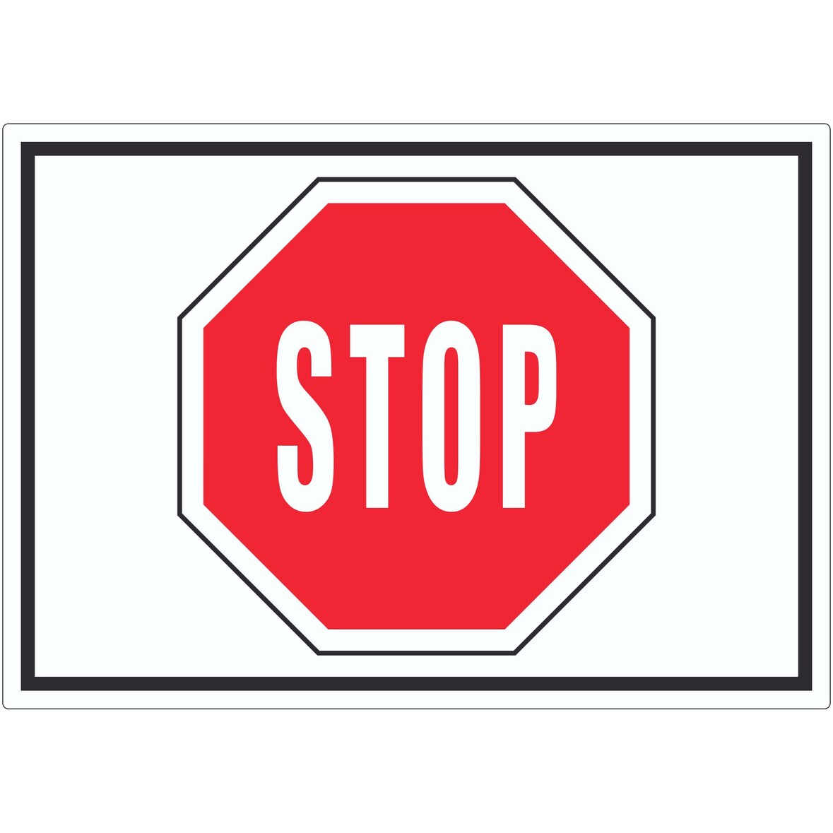 Stop Symbol Aufkleber A9 (37x52mm)
