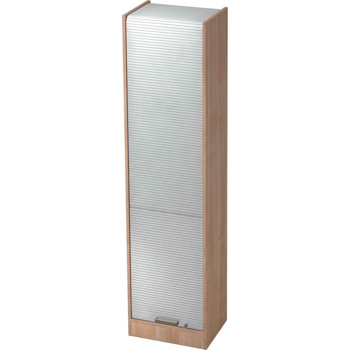 Rollladenschrank Solid 5OH BxTxH 50x40x200,4cm Griff SG Nussbaum/Silber
