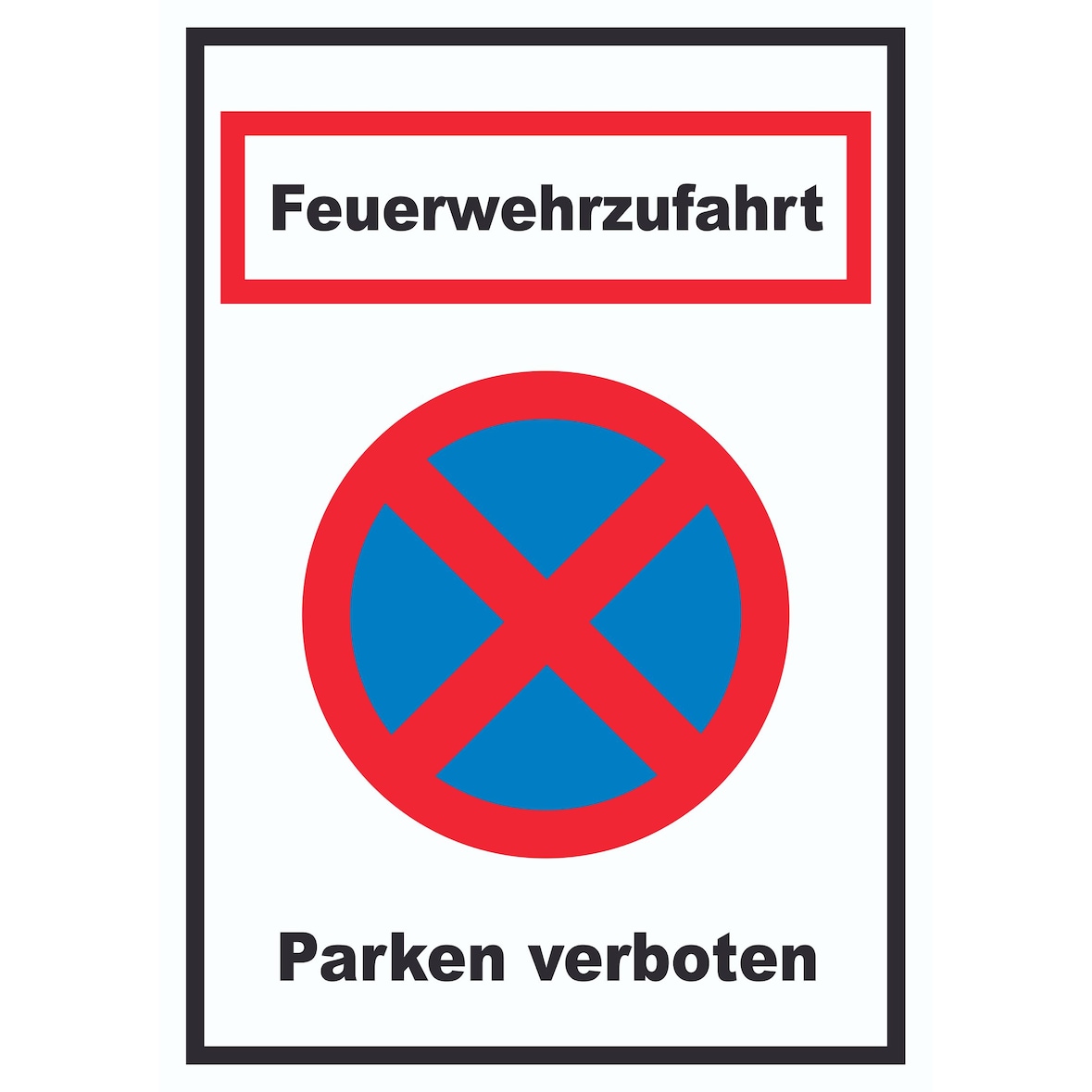 Feuerwehrzufahrt Parken verboten Schild A3 Rückseite selbstklebend