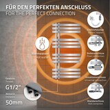 thumbnail of ECD Germany Elektrischer Badheizkörper Iron EM 500×1000 mm Chrom, Heizstab 300W, Paneelheizkörper Handtuchtrockner Designheizkörper