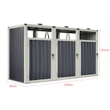 thumbnail of Helloshop26 - 3-teiliger Müllcontainer mit Grifftüren 121 x 219 x 82 cm anthrazitgrau 03_0006695