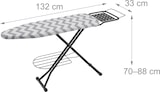 thumbnail of Relaxdays Bügelbrett für Dampfbügeleisen, 110 x 33cm, höhenverstellbar, klappbar, Ablage, Bügeltisch Zickzack, grau-weiß