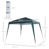 thumbnail of Carpa Plegable 2,4x2,4m de Jardín Diseño Pop Up Cenador de Acero y Tela Oxford