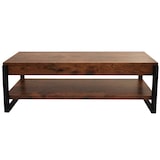 thumbnail of TV-Rack HWC-L53, Fernsehtisch Lowboard TV-Tisch, Metall 42x120x44cm ~ dunkle Wildeiche