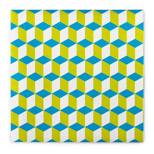 Sovie HOME Serviette Chicago in Blau-Grün aus Linclass® Airlaid 40 x 40 cm, 12 Stück - 3D-Optik