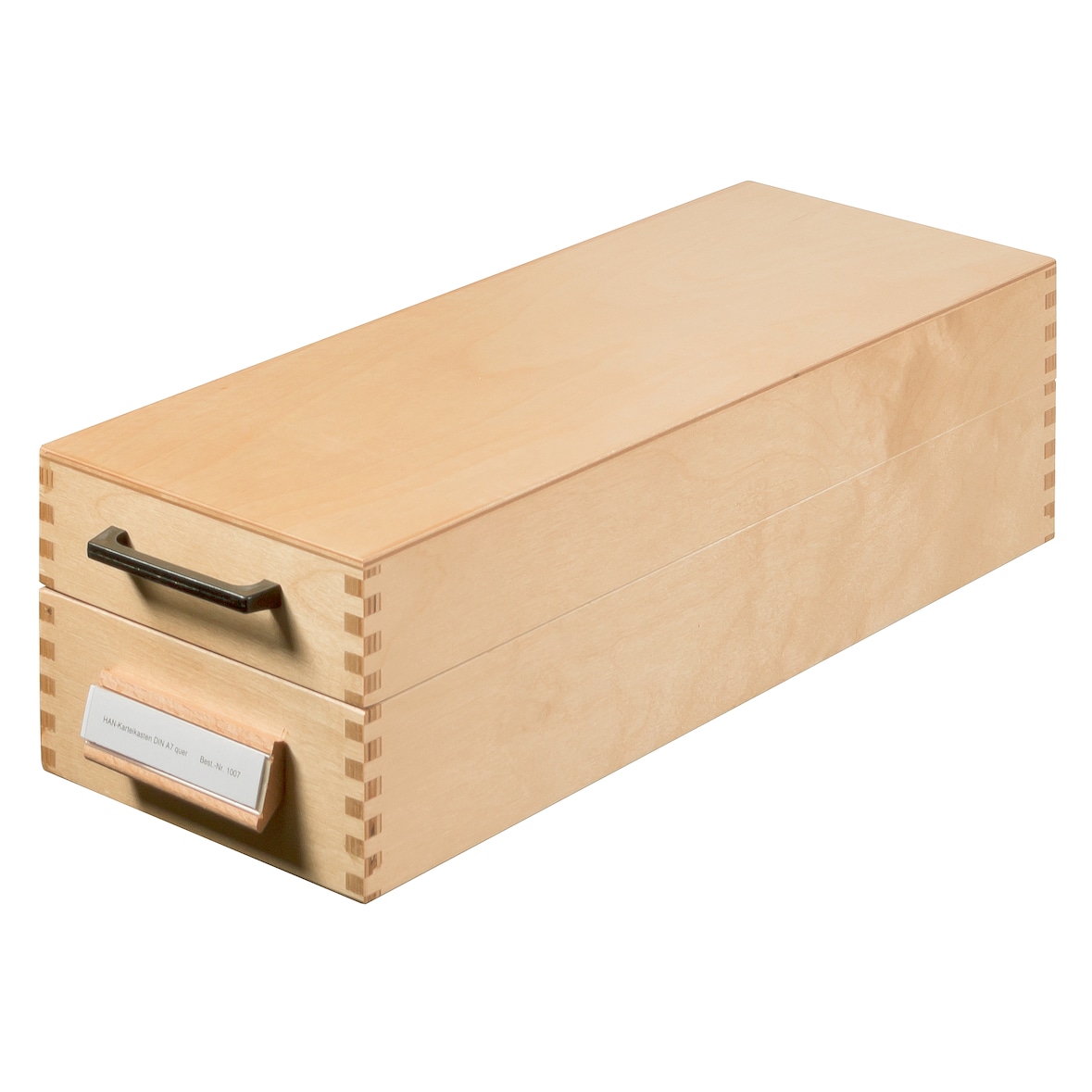 HAN 1007D Karteikasten DIN A7 quer, Naturholz