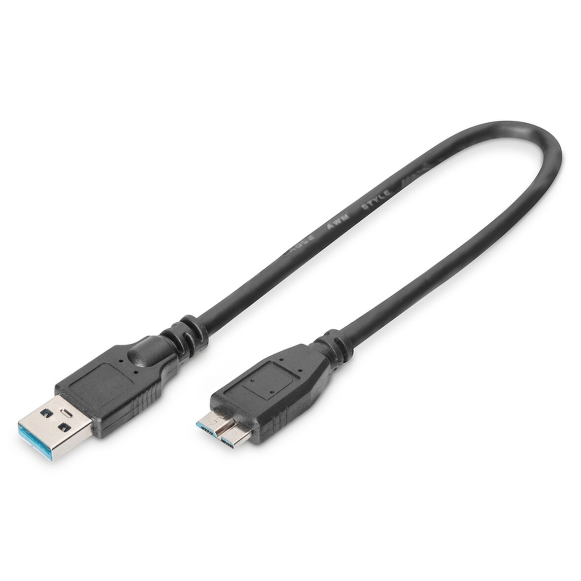 DIGITUS USB 3.0 Anschlusskabel, USB A - Micro USB BSt/St,0.25m