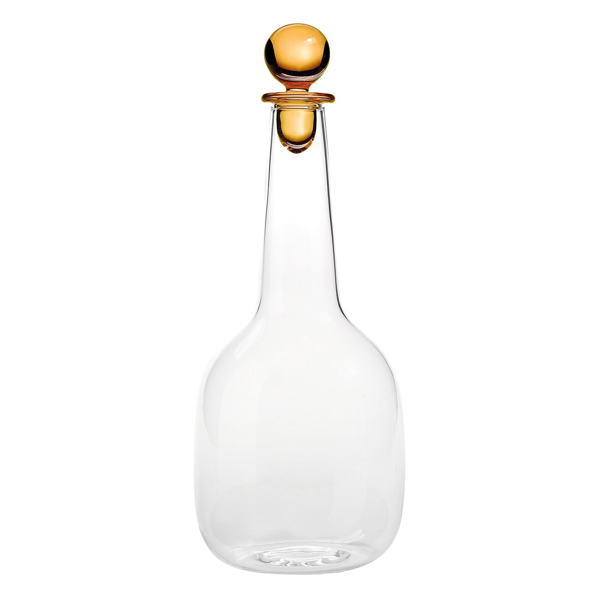 Saffraan Bilia fles van borosilicaatglas, geelgoudkleurig, verfijnd ambachtelijk ontwerp voor een elegante en minimalistische tafel, Bilia serie