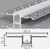 thumbnail of 2m LED Alu Profil Unterputz Rigips Trockenbau Schiene Kanalprofil mit Milchglas Abdeckung Kanal System für LED-Streifen Profil Q