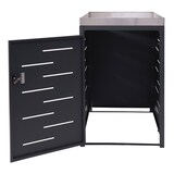 thumbnail of 1er-Mülltonnenverkleidung | HxBxT 125x69x84cm | 80-240 Liter | Mülltonnenbox Pflanzkasten Edelstahl-Metall