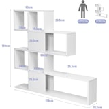 thumbnail of COSTWAY Bücherregal mit 4 Stockwerken, Platzteiler, Holzgestall, Freistehende Treppe, Stehendes Gestell
