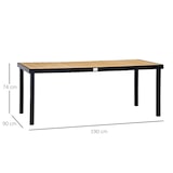 thumbnail of Mesa de Jardín Rectangular Mesa de Comedor Exterior para 8 Personas con Encimera de Listones y Estructura de Aluminio para Terraza Balcón 190x90x74 cm