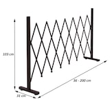 thumbnail of Alu Absperrgitter HWC-K56, Scherengitter Schutzgitter Zaun, ausziehbar schwenkbar Stahl 103x31-200x31cm, braun