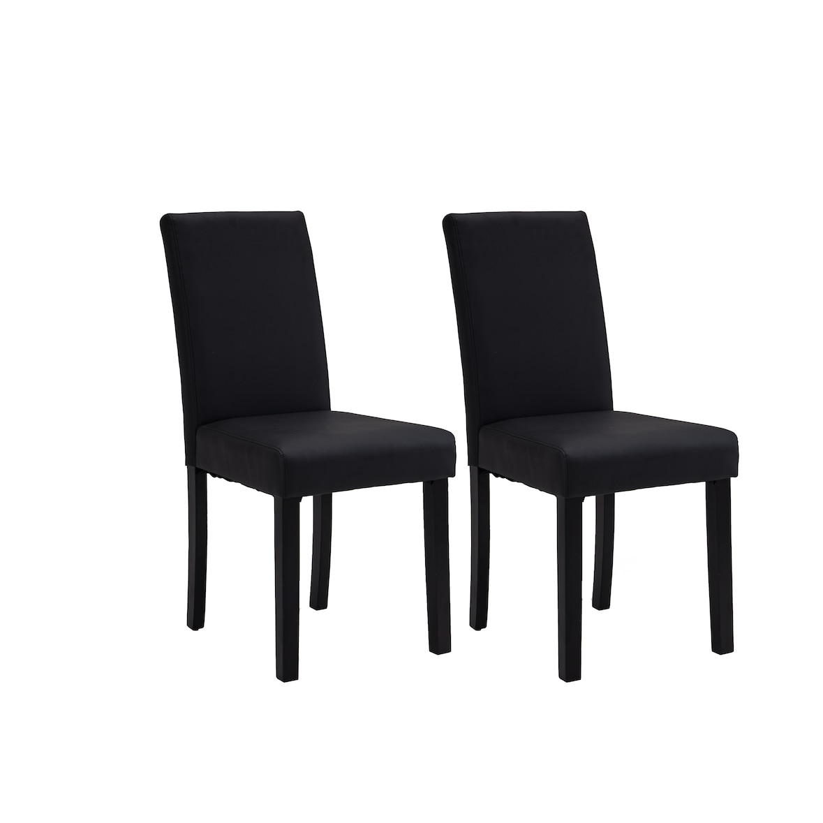 METRO PROFESSIONAL Chaise de restaurant rembourrée Valmy II, lot de 2, bois/simili cuir, noir