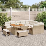 thumbnail of vidaXL Garten-Sofa-Set mit Kissen mit Speicher 12 pcs Beige und Creme