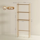 thumbnail of Toilettenregal Bambus Naturholz 69x26x181 cm mit 3 belüfteten Ablagen, verstellbaren Füßen und Umkippschutz, platzsparend über WC