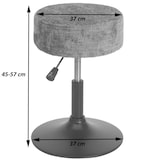 thumbnail of Conjunto de 2 bancos HWC-C22, banco de maquilhagem, giratório regulável em altura Ø 37cm tecido bouclé 450g/m² FSC® ~ cinzento escuro