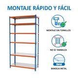 thumbnail of SimonRack Metallregal, 2500x800x300 mm, 6 Ebenen, Metallboden, 180 kg Biegepunkt, Blau/Orange/Verzinkt - Simonclick