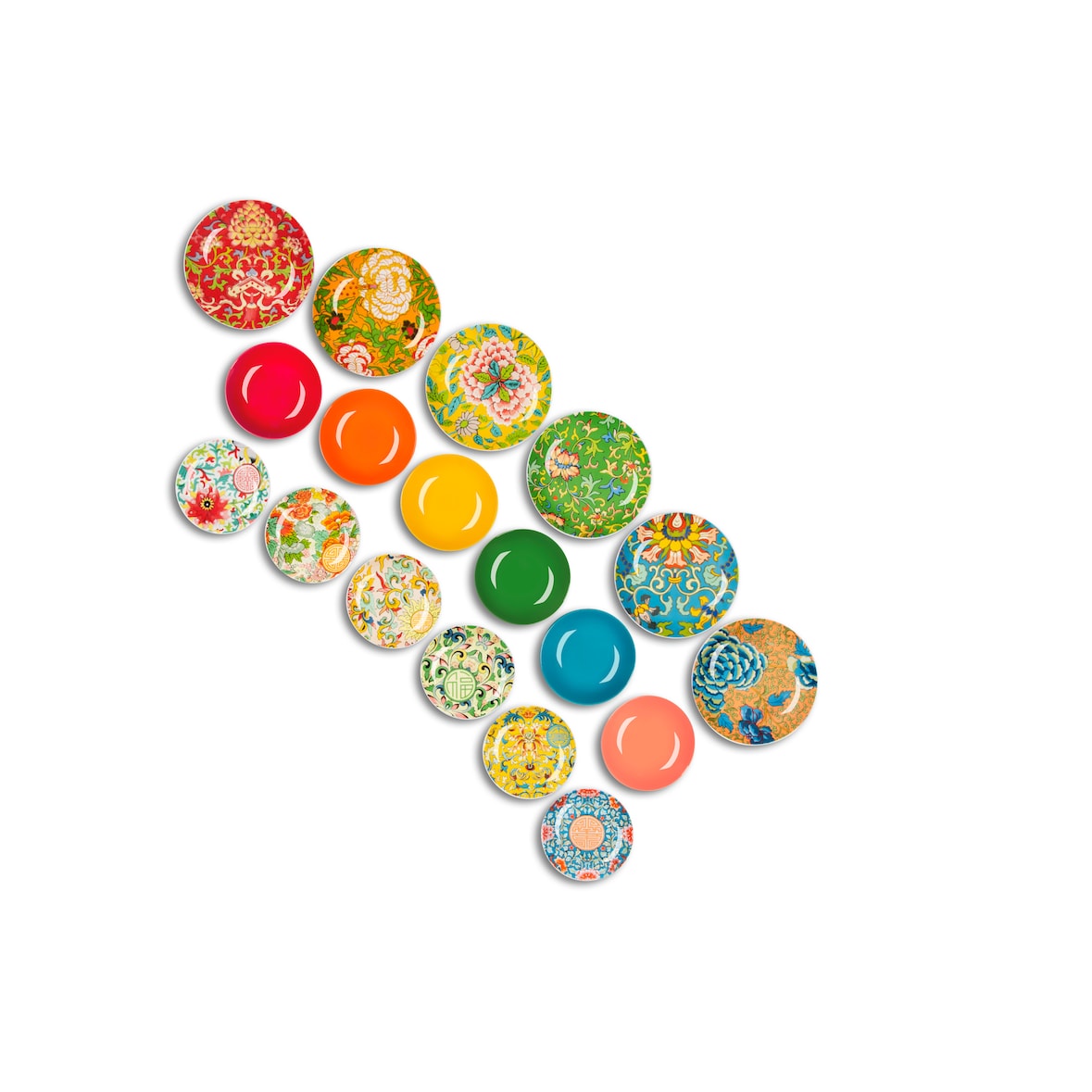 Excelsa service 18 assiettes La Via Della Seta porcelaine multicolore