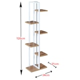 thumbnail of Helloshop26 - Support de plantes à 5 niveaux 120 x 34 x 21 cm effet noyer / blanc 03_0007697