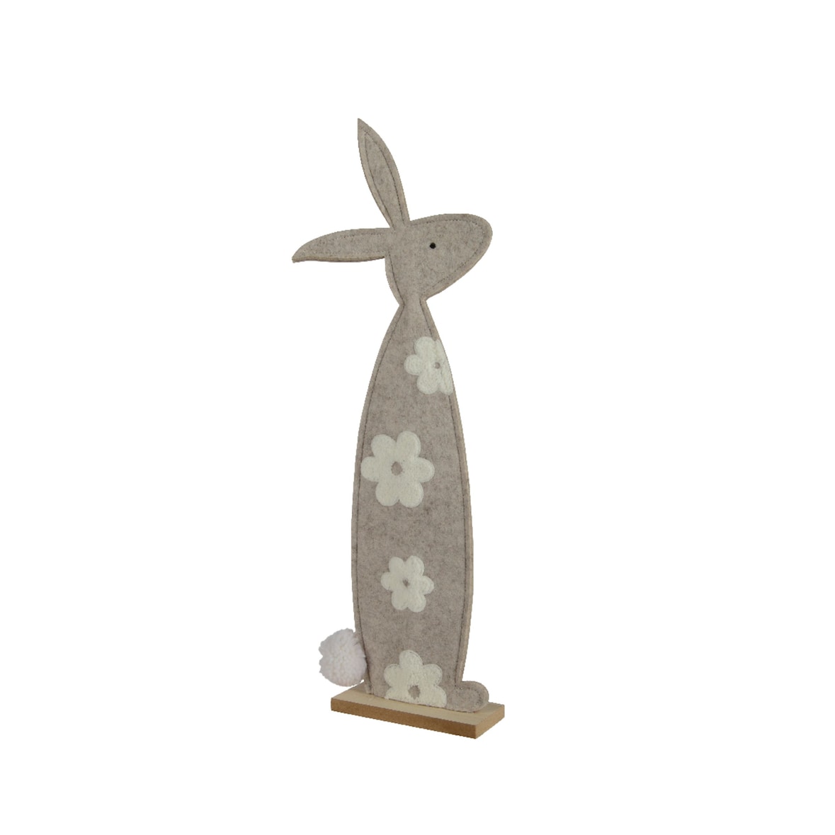 Dekofigur Osterhase 53cm Filz Blumenmotiv Dekohase Osterdeko Tischdeko Ostern Frühlingsdeko Osterschmuck Hase Figur Geschenk Beige