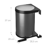 thumbnail of Relaxdays Einbaumülleimer, 12 L, Einbau Unterschrank, Schwenkeimer Küche, HBT: 37x28x28,5 cm, Edelstahl, silber/schwarz