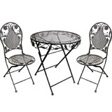 thumbnail of Terrassen Set Gartenset Bistroset Sitzgruppe Gartenmöbel klappbar Deko grau 3tlg. : Grau