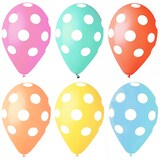 thumbnail of 72 Luftballons Ø 29 cm farbig sortiert "Dots"