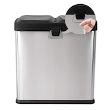 thumbnail of WellHome - Caixote do lixo ecológico 16 litros com 3 compartimentos (2x8L), cor Prateada - 31x26,5x39,5cm