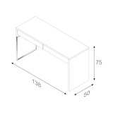 thumbnail of Dmora Scrivania Houston, Scrittoio multifunzione reversibile da ufficio, Tavolo da studio porta PC con 2 cassetti, 138x50h75 cm, Bianco lucido