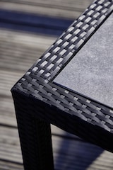 thumbnail of METRO Professional Mesa de comedor gastro Barbados, aluminio / ratán PE/ Tablero DPC, 90 x 90 x 74 cm, resistente a la intemperie, negro