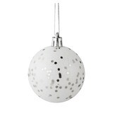 thumbnail of Relaxdays Weihnachtskugeln 30er Set, Kunststoff, D: 6 cm, runde Weihnachtsbaumdeko, Baumschmuck bruchsicher, silber/weiß