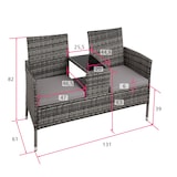 thumbnail of Rattan Gartensitzbank mit Tischgrau/hellgrau