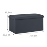 thumbnail of Relaxdays Sitzbank, Stauraum, Kunstleder, faltbar, gepolstert, Flur, Schlafzimmer, HBT 37,5 x 76,5 x 38,5 cm, dunkelgrau
