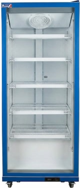 thumbnail of Romux® Glastürkühlschrank MD 600 Liter 1 Tür Blau mit Belüftet | Professioneller Getränkekühlschrank mit Glastür & LED